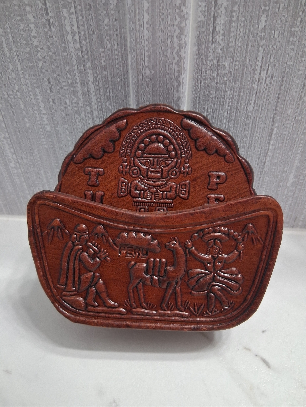 Vintage Hand-tooled Leather Coasters From Peru Artisan Handmade Set Of Six - Picture 4 of 10